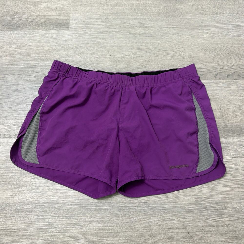 Patagonia Strider Running Shorts Medium Purple Built-In Liner Elastic Waist